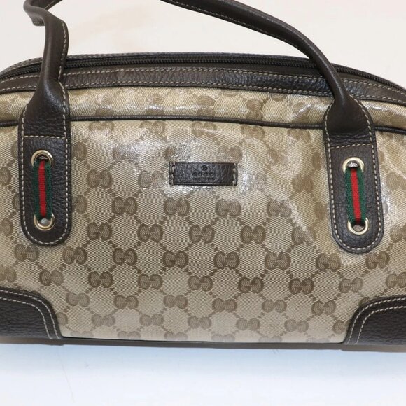 GUCCI Crystal Monogram Web Princy Boston - Brown - Picture 3 of 16
